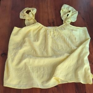 Kaileigh Soft Yellow Ruffle Strap Tank